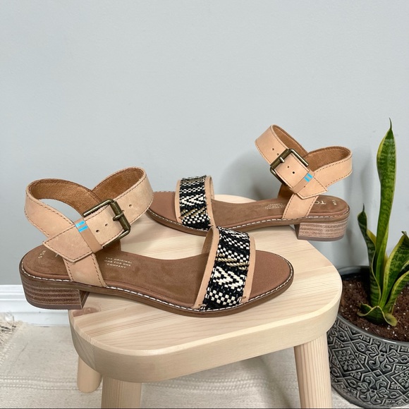 Toms Shoes New Toms Camilia Honey Geometric Leather Low Heel Ankle